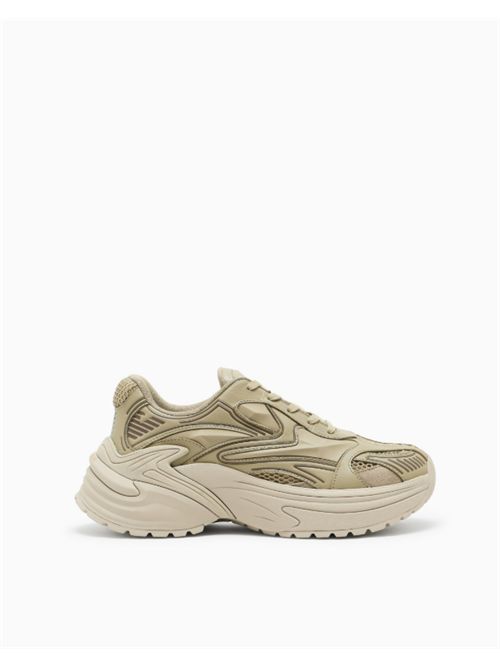 MESH AND SUEDE SNEAKERS EMPORIO ARMANI | EM004829.AF23185M6382 KELP/KELP/KELP